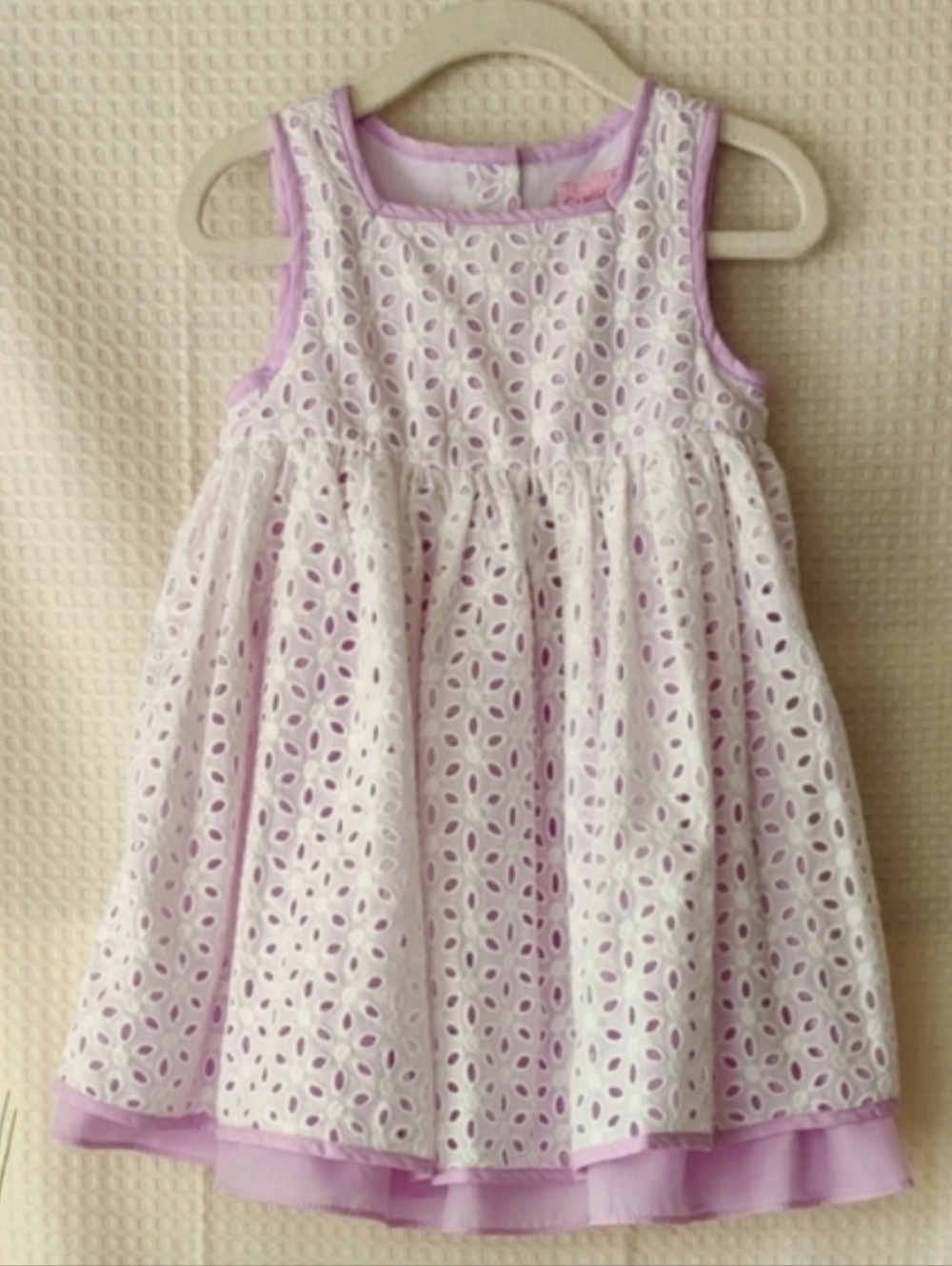 Camilla Little Girl Lavender/White Eyelet Dress Size 24 Months
